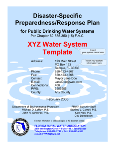 XYZ Water System Template  Disaster-Specific