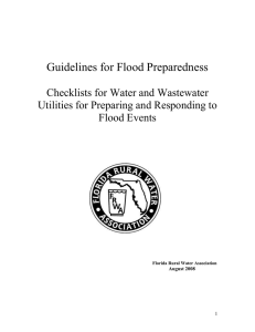 Guidelines for Flood Preparedness  Checklists for Water and Wastewater