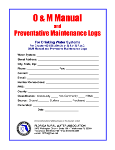O &amp; M Manual  Preventative Maintenance Logs and