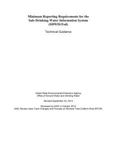 Minimum Reporting Requirements for the Safe Drinking Water Information System (SDWIS/Fed)