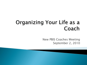 New PBIS Coaches Meeting September 2, 2010