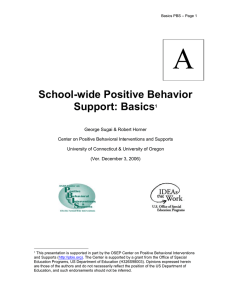 A School-wide Positive Behavior Support: Basics