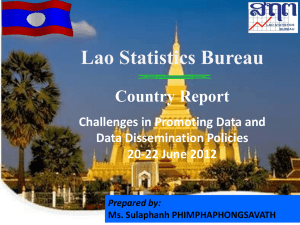 Lao Statistics Bureau Country Report Challenges in Promoting Data and Data Dissemination Policies