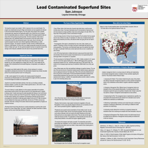 Lead Contaminated Superfund Sites Sam Johnson Loyola University Chicago Abstract