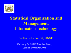 Statistical Organization and Management Information Technology Stefan Schweinfest, UNSD