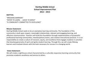 Sterling Middle School School Improvement Plan 2012 – 2013