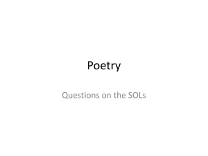 Poetry Questions on the SOLs
