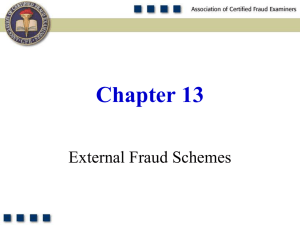 Chapter 13 External Fraud Schemes 1