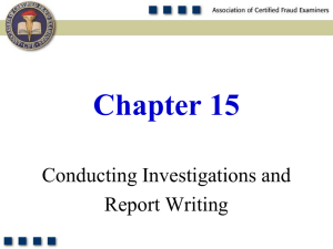 Chapter 15 Conducting Investigations and Report Writing 1