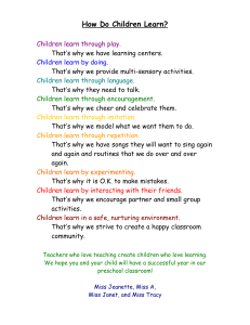 How Do Children Learn?