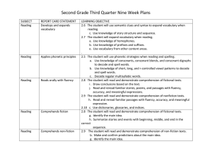 Second Grade Third Quarter Nine Week Plans