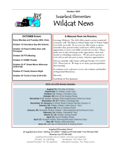 Wildcat News Sugarland Elementary OCTOBER E