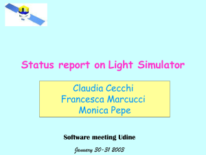 Status report on Light Simulator Claudia Cecchi Francesca Marcucci Monica Pepe