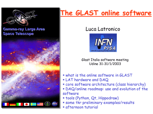The GLAST online software Luca Latronico