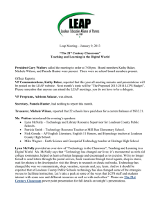 Leap Meeting – January 9, 2013 “The 21
