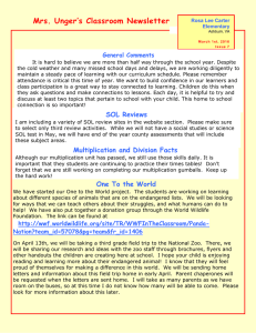 Mrs. Unger’s Classroom Newsletter General Comments