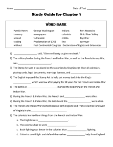 Study Guide for Chapter 7 Word Bank