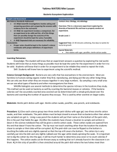 Yakima WATERS Mini Lesson  Bacteria Ecosystem Exploration