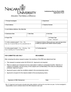 Institutional Review Board (IRB) Application Form