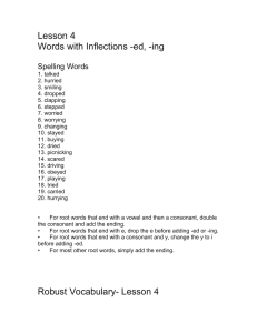Lesson 4 Words with Inflections -ed, -ing  Spelling Words
