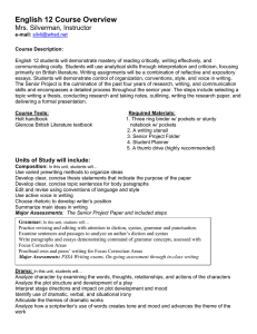 English 12 Course Overview  Mrs. Silverman, Instructor