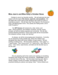 Miss Jane’s and Miss Kelly’s October News