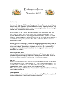 Kindergarten News November 2015
