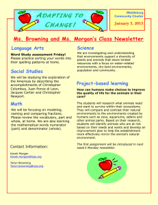 A C ! Ms. Browning and Ms. Morgan’s Class Newsletter