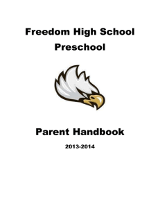 Freedom High School Preschool Parent Handbook 2013-2014