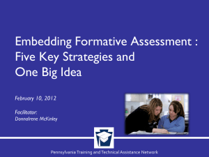 Embedding Formative Assessment : Five Key Strategies and One Big Idea