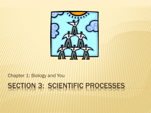 SECTION 3:  SCIENTIFIC PROCESSES Chapter 1: Biology and You