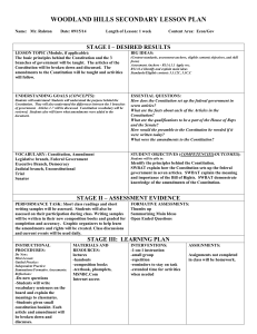 WOODLAND HILLS SECONDARY LESSON PLAN STAGE I – DESIRED RESULTS