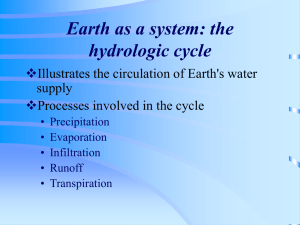 Earth as a system: the hydrologic cycle 