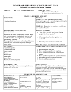 WOODLAND HILLS HIGH SCHOOL LESSON PLAN STAGE I – DESIRED RESULTS
