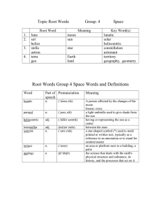 Topic Root Words  Group: 4 Space
