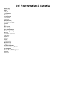 Cell Reproduction &amp; Genetics Vocabulary