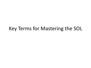 Key Terms for Mastering the SOL