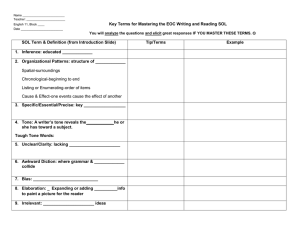 Key Terms for Mastering the EOC Writing and Reading SOL