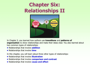 Chapter Six: Relationships II