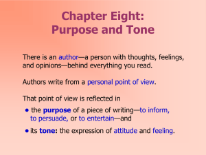 Chapter Eight: Purpose and Tone