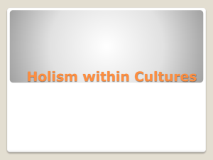 Holism within Cultures