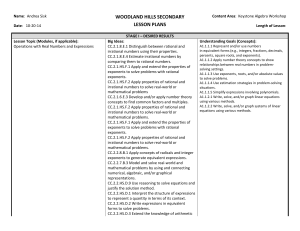 WOODLAND HILLS SECONDARY LESSON PLANS