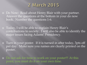 Do Now:  Read about Henry Blair with your partner.