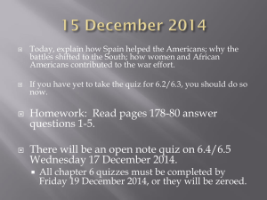 Today, explain how Spain helped the Americans; why the