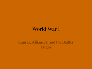 World War I Causes, Alliances, and the Battles Begin
