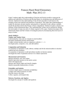 Frances Hazel Reid Elementary Math  Plan 2012-13