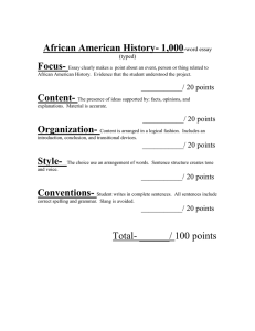 African American History- 1,000 Focus- -