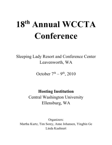 18 Annual WCCTA Conference th