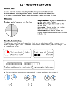3.3 - Fractions Study Guide