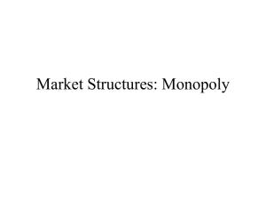 Market Structures: Monopoly